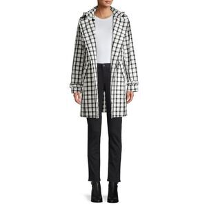 Jane Post $495 Vichy Check Double Breasted Trench Coat Women’s Medium NEW